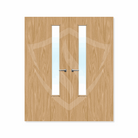 Internal Bespoke Oak Veneer 20g Glazed Double Fd30 fire Door Clear Glass / Oak Veneer / Up to 2135mm x 915mm x 44mm Premier Fire Doors