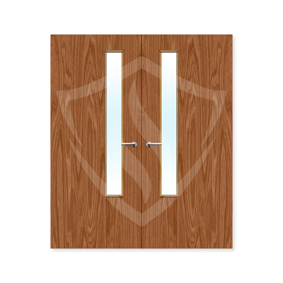 Internal Bespoke Plywood Paint Grade 20g Glazed Double Fd30 Clear Glass / Plywood / Up to 2135mm x 915mm x 44mm Premier Fire Doors