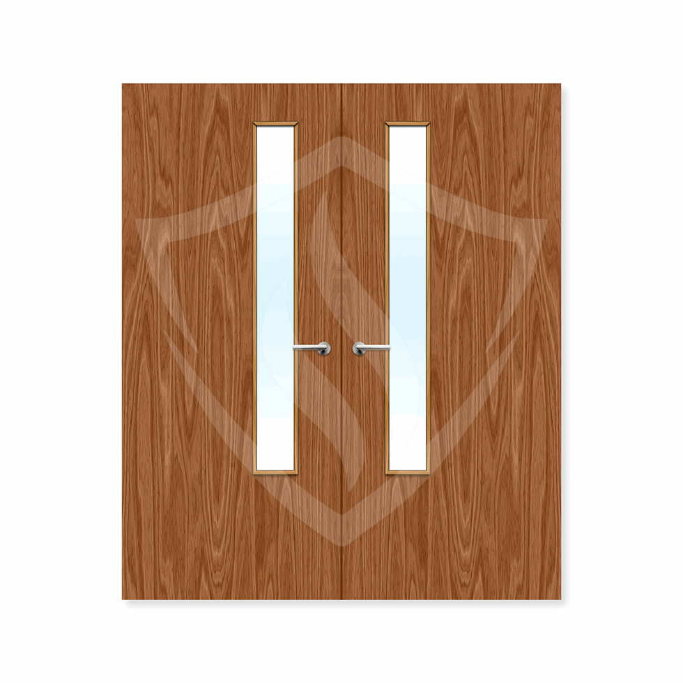 Internal Bespoke Plywood Paint Grade 20g Glazed Double Fd30 Clear Glass / Plywood / Up to 2135mm x 915mm x 44mm Premier Fire Doors