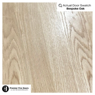 Bespoke oak door swatch showing light natural wood grain texture for fire doors.