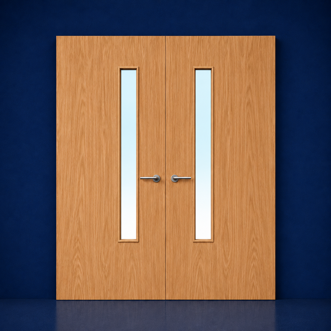 Premier Internal Primed 20G FD30 Double Fire Door glazing design