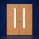 Premier Internal Primed 20G FD30 Double Fire Door glazing design