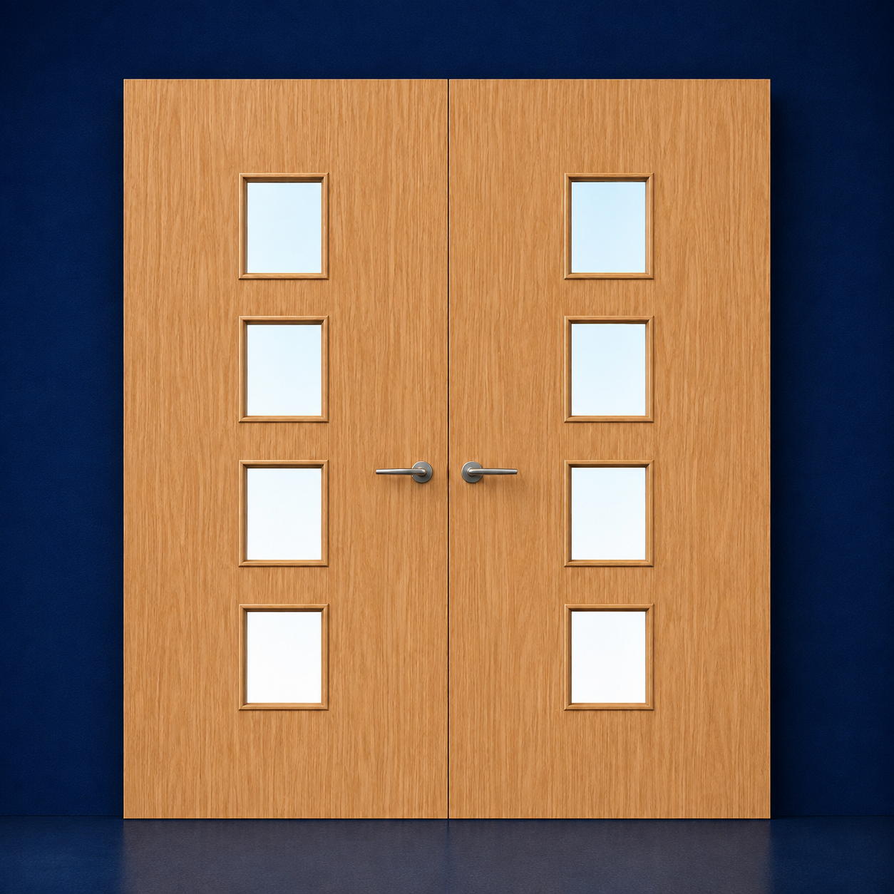 Premier Internal Primed 22G FD30 Double Fire Door glazing design