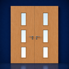 Premier Internal Primed 23G FD30 Double Fire Door glazing design