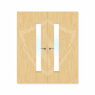 Internal Bespoke Ash Veneer 25g Glazed Double Fd30 fire Door Clear Glass / Ash Veneer Premier Fire Doors