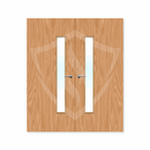Internal Bespoke Beech Veneer 25g Glazed Double Fd30 fire Clear Glass / Beech Veneer Premier Fire Doors