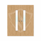 Internal Bespoke Oak Veneer 25g Glazed Double Fd30 fire Door Clear Glass / Oak Veneer / Up to 2135mm x 915mm x 44mm Premier Fire Doors