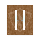 Internal Bespoke Walnut Veneer 25g Glazed Double Fd30 fire Clear Glass / Walnut Veneer Premier Fire Doors