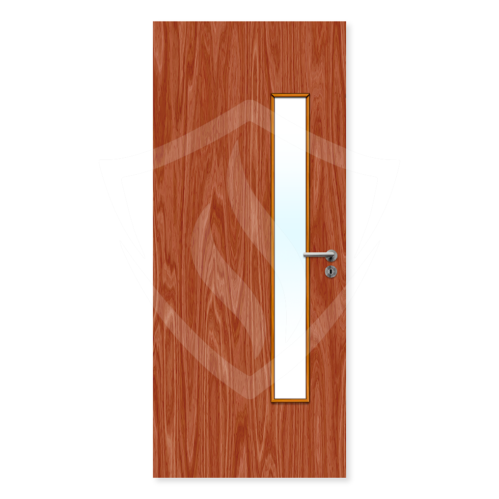 Premier Internal Bespoke Sapele Veneer 25g Glazed Fd30 fire Clear Glass / Sapele Veneer / Up to 2135mm x 915mm x 44mm Premier Fire Doors