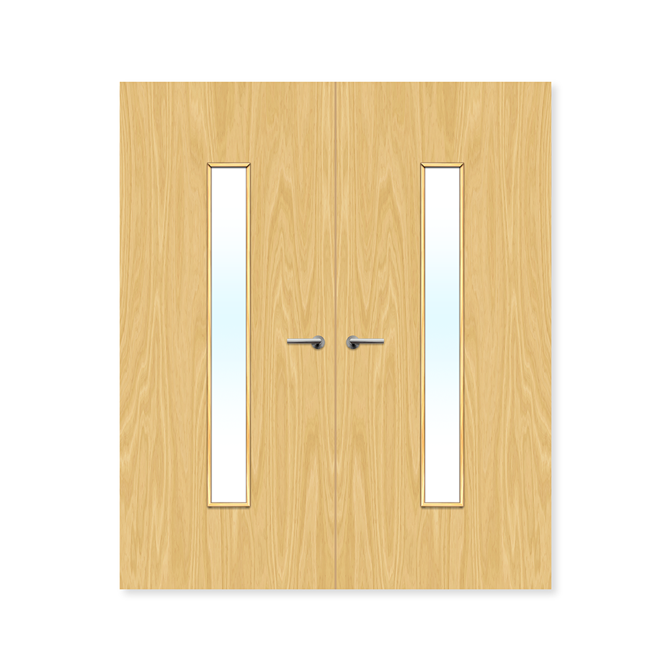 Internal Bespoke Koto Veneer 29g Glazed Double Fd30 fire Clear Glass / Koto Veneer / Up to 2135mm x 915mm x 44mm Premier Fire Doors