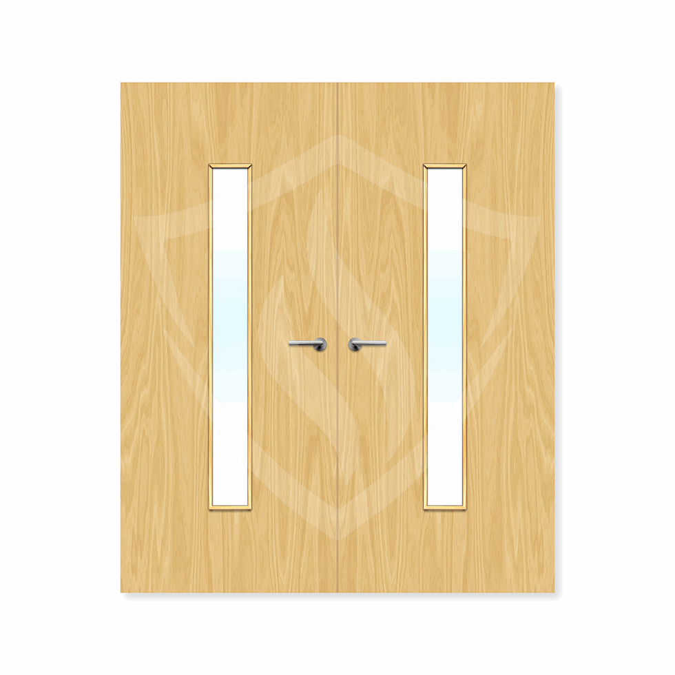 Internal Bespoke Koto Veneer 29g Glazed Double Fd30 fire Clear Glass / Koto Veneer / Up to 2135mm x 915mm x 44mm Premier Fire Doors