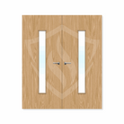 Internal Bespoke Oak Veneer 29g Glazed Double Fd30 fire Door Clear Glass / Oak Veneer / Up to 2135mm x 915mm x 44mm Premier Fire Doors