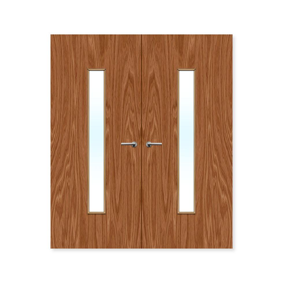 Internal Bespoke Plywood Paint Grade 29g Glazed Double Fd30 Clear Glass / Plywood / Up to 2135mm x 915mm x 44mm Premier Fire Doors