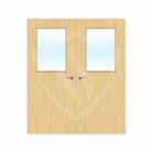 Internal Bespoke Ash Veneer 2g Glazed Double Fd30 fire Door Clear Glass / Ash Veneer / Up to 2135mm x 915mm x 44mm Premier Fire Doors