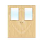 Premier Internal Ash Veneer 2g Glazed Double Fd30 fire Door Clear Glass / 1981 x 762mm / 6ft 6" x 2ft 6" / Ash Veneer Premier Fire Doors