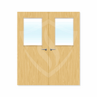 Internal Bespoke Koto Veneer 2g Glazed Double Fd30 fire Door Clear Glass / Koto Veneer / Up to 2135mm x 915mm x 44mm Premier Fire Doors