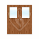 External Bespoke Plywood Paint Grade 2g Glazed Double Fd30 Clear Glass / Plywood / Up to 2135mm x 915mm x 44mm Premier Fire Doors