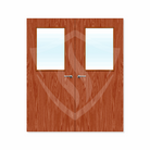 Internal Bespoke Sapele Veneer 2g Glazed Double Fd30 fire Clear Glass / Sapele Veneer / Up to 2135mm x 915mm x 44mm Premier Fire Doors