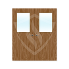 Premier Internal Walnut Veneer 2g Glazed Double Fd30 fire 1981 x 762mm / 6ft 6" x 2ft 6" / Clear Glass / Walnut Veneer Premier Fire Doors