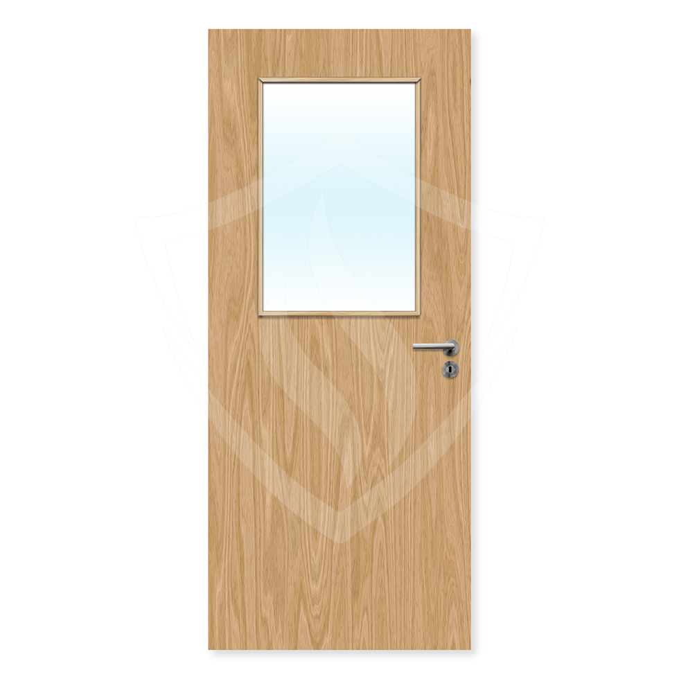 Premier Internal Oak Veneer 2g Glazed Fd30 fire Door 1981 x 610mm / 6ft 6" x 2ft / Clear Glass / Oak Veneer Premier Fire Doors