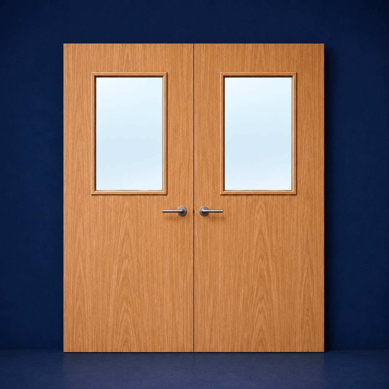Premier Internal Primed 2G FD30 Double Fire Door glazing design