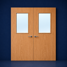 Premier Internal Primed 2G FD30 Double Fire Door glazing design