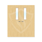 Premier Internal Ash Veneer 3g Glazed Double Fd30 fire Door 1981 x 762mm / 6ft 6" x 2ft 6" / Clear Glass / Ash Veneer Premier Fire Doors