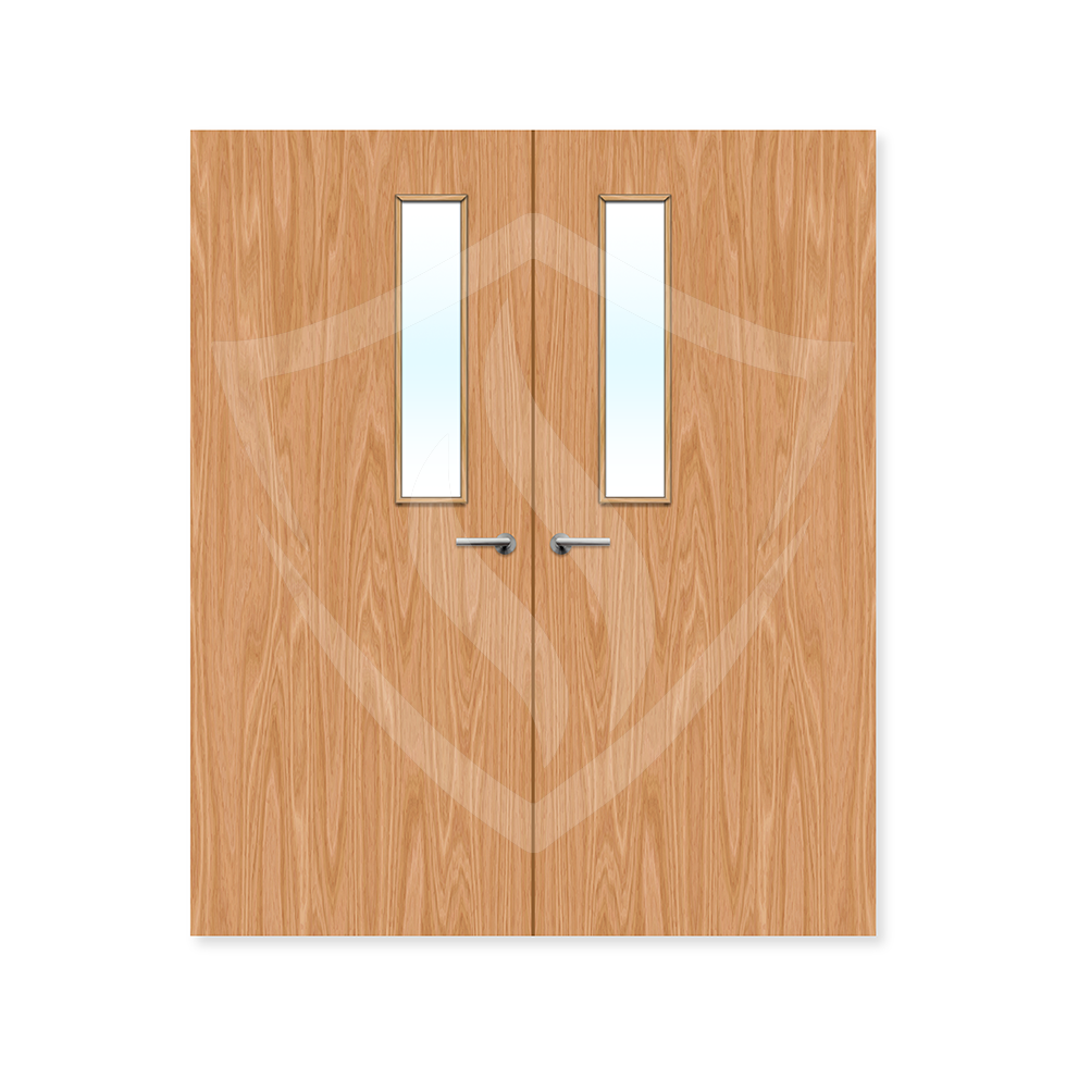 Premier Internal Beech Veneer 3g Glazed Double Fd60 fire Clear Glass / 1981 x 762mm / 6ft 6" x 2ft 6" / Beech Veneer Premier Fire Doors