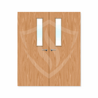 Internal Bespoke Beech Veneer 3g Glazed Double Fd30 fire Clear Glass / Beech Veneer / Up to 2135mm x 915mm x 44mm Premier Fire Doors