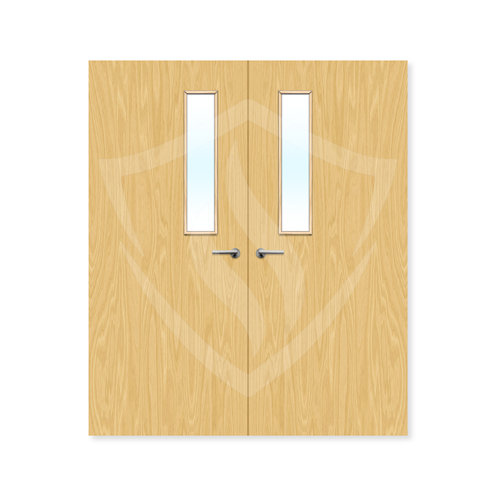 Premier Internal Koto Veneer 3g Glazed Double Fd30 fire Door 1981 x 762mm / 6ft 6" x 2ft 6" / Clear Glass / Koto Veneer Premier Fire Doors