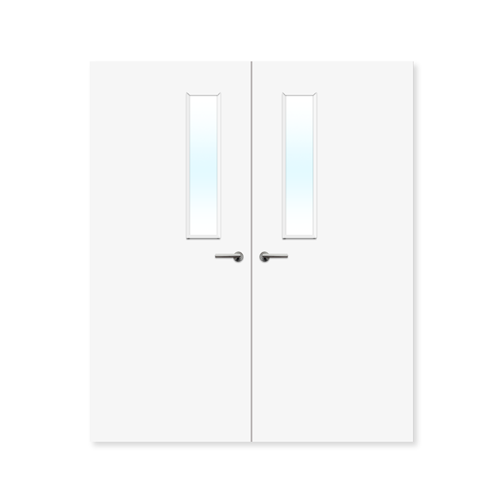 Premier Internal Primed 3G FD30 Double Fire Door glazing design