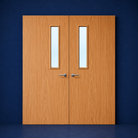 Premier Internal Primed 3G FD30 Double Fire Door glazing design