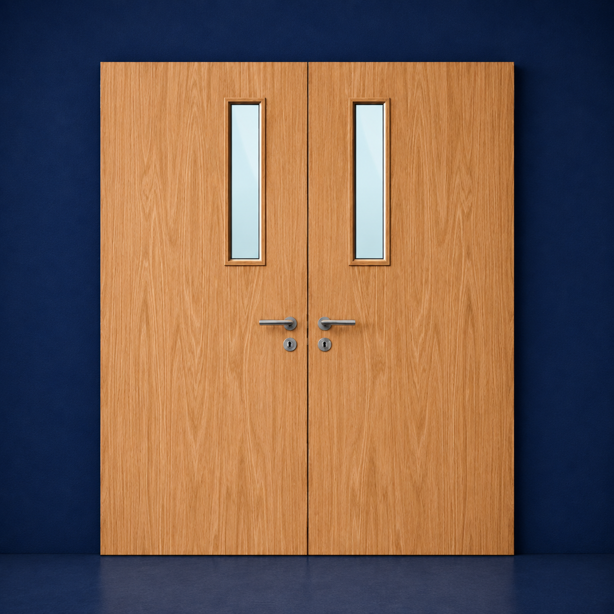 Premier Internal Primed 4G FD30 Double Fire Door glazing design