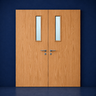 Premier Internal Primed 4G FD30 Double Fire Door glazing design
