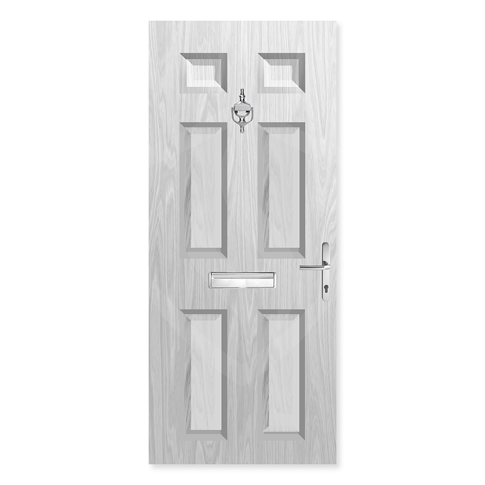 Unity Warwick 6 Panel Bespoke Composite FD30s Solid Flat Entrance Door ...