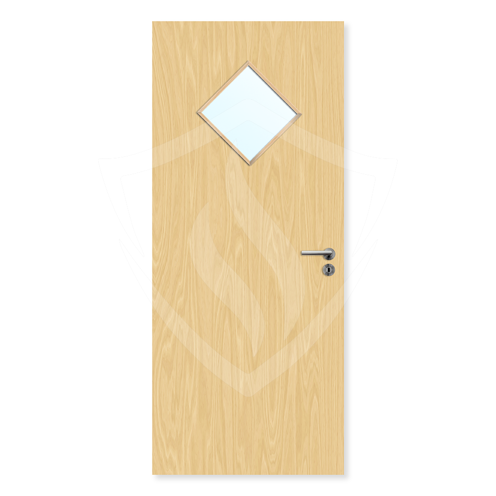 Premier Internal Bespoke Ash Veneer 6g Glazed Fd30 fire Door Clear Glass / Ash Veneer Premier Fire Doors