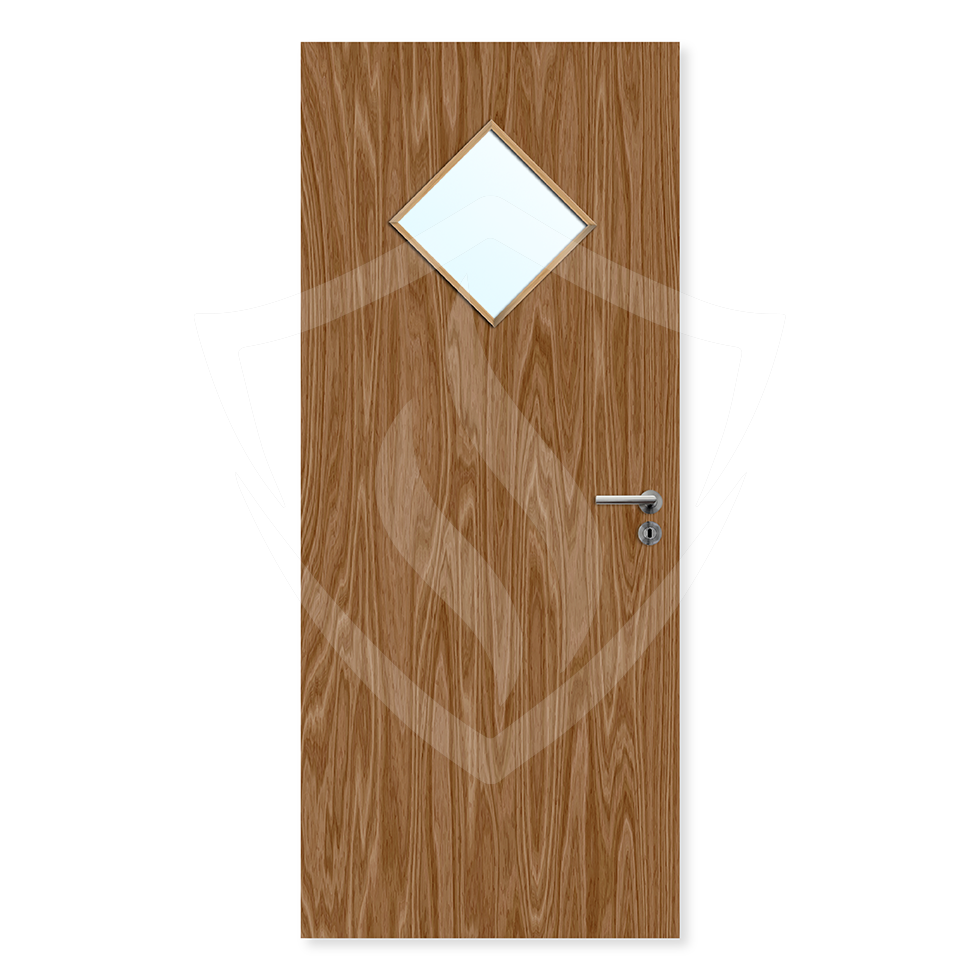 Premier Internal Bespoke Walnut Veneer 6g Glazed Fd30 fire Clear Glass / Walnut Veneer Premier Fire Doors