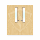 Internal Bespoke Ash Veneer 7g Glazed Double Fd30 fire Door Clear Glass / Ash Veneer / Up to 2135mm x 915mm x 44mm Premier Fire Doors
