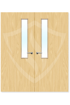 Premier Internal Ash Veneer 7g Glazed Double Fd30 fire Door 1981 x 762mm / 6ft 6" x 2ft 6" / Clear Glass / Ash Veneer Premier Fire Doors