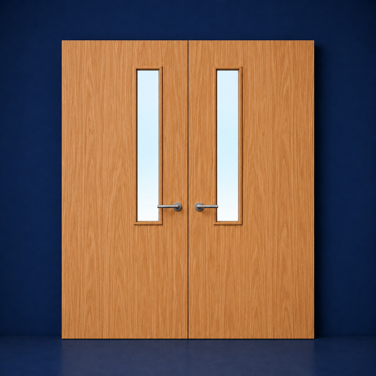 Premier Internal Primed 7G FD30 Double Fire Door glazing design