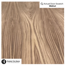 Walnut fire door swatch with natural wood grain pattern, ideal for internal fire doors.