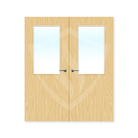 Premier Internal Ash Veneer 8g Glazed Double Fd30 fire Door Clear Glass / 1981 x 762mm / 6ft 6" x 2ft 6" / Ash Veneer Premier Fire Doors