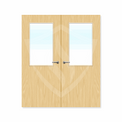 Internal Bespoke Ash Veneer 8g Glazed Double Fd30 fire Door Clear Glass / Ash Veneer / Up to 2135mm x 915mm x 44mm Premier Fire Doors