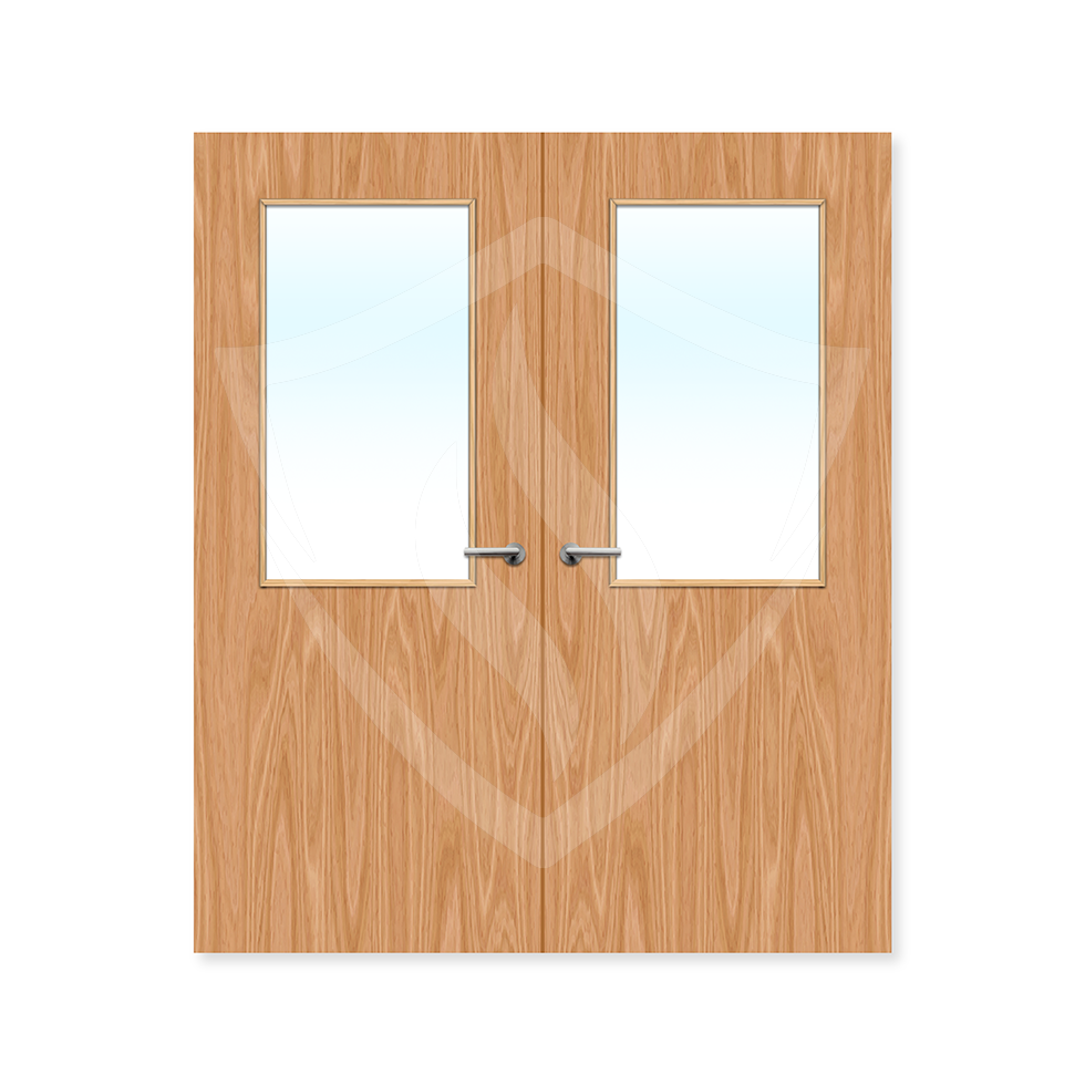 Premier Internal Beech Veneer 8g Glazed Double Fd60 fire Clear Glass / 1981 x 762mm / 6ft 6" x 2ft 6" / Beech Veneer Premier Fire Doors