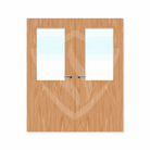 Internal Bespoke Beech Veneer 8g Glazed Double Fd30 fire Clear Glass / Beech Veneer / Up to 2135mm x 915mm x 44mm Premier Fire Doors
