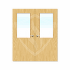 Internal Bespoke Koto Veneer 8g Glazed Double Fd30 fire Door Clear Glass / Koto Veneer / Up to 2135mm x 915mm x 44mm Premier Fire Doors