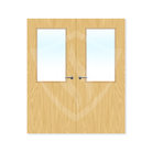 Premier Internal Koto Veneer 8g Glazed Double Fd30 fire Door 1981 x 762mm / 6ft 6" x 2ft 6" / Clear Glass / Koto Veneer Premier Fire Doors