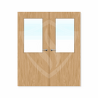 Internal Bespoke Oak Veneer 8g Glazed Double Fd30 fire Door Clear Glass / Oak Veneer / Up to 2135mm x 915mm x 44mm Premier Fire Doors