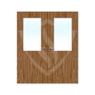 Premier Internal Walnut Veneer 8g Glazed Double Fd60 fire 1981 x 762mm / 6ft 6" x 2ft 6" / Clear Glass / Walnut Veneer Premier Fire Doors