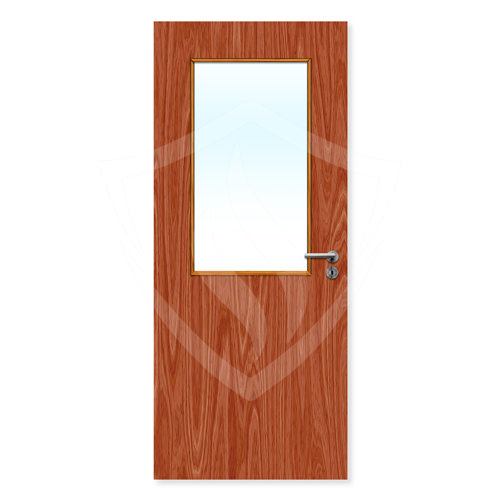 Premier Internal Bespoke Sapele Veneer 8g Glazed Fd30 fire Clear Glass / Sapele Veneer / Up to 2135mm x 915mm x 44mm Premier Fire Doors